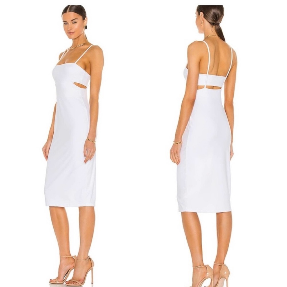 SUSANA MONACO Cutout Strap Solid Dress in Sugar Womens New Cocktail NWT Size L